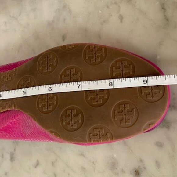 TORY BURCH Reva Ballet Elastic Back Ballet Flats Hot Pink Magenta 6 - Picture 16 of 16